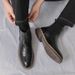 New Fashion Chelsea Boots Men's Business Black Top Leather Shoes Cover Round Toe British Style End Boots Casual Leather Boots_vogvips.com