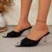 Metal Pointed Toe Wrapped Lazy Half Slippers Women Ing New Styles Of Slim Heels And High Heeled Sandals For Outdoor_vogvips.com