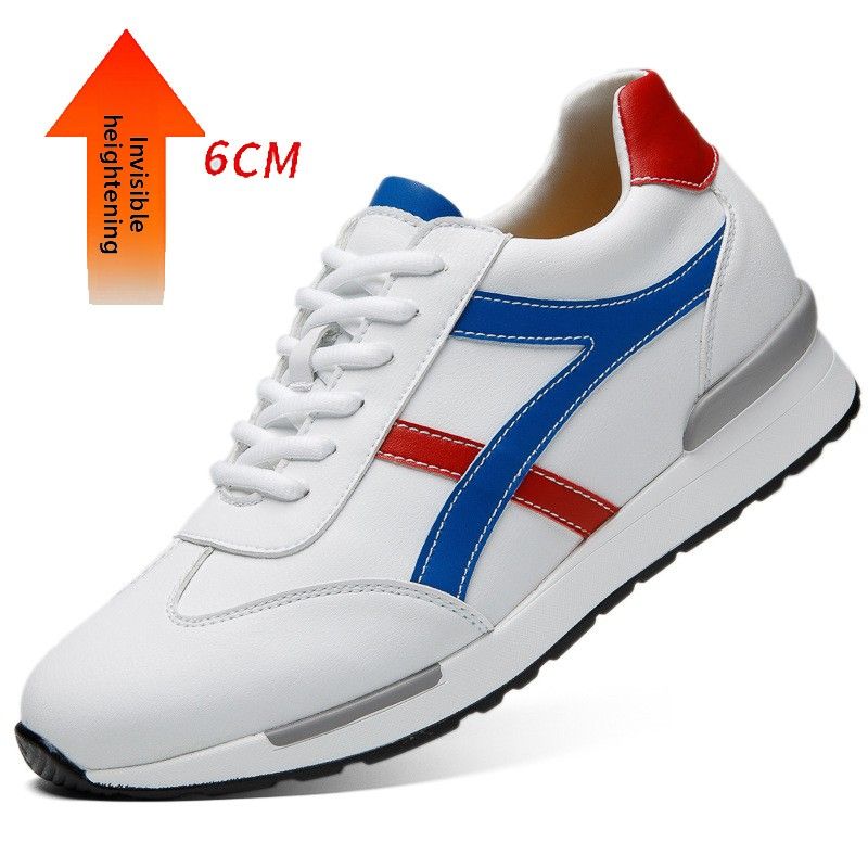 Invisible Inner Height Increase Shoes Spiritual Guy Forrest Gump Men's Shoes Lace Up, Casual Little White Board Shoes Men_vogvips.com