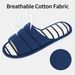 Shevalues Open Toe House For Women Men Indoor Soft Simple Stripes Cotton Shoes Autumn Memory Foam Bedroom Flat Slippers_vogvips.com