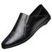 Plus Size Leather New Men's Slip-On Loafers Breathable Casual Sole Soft Surface Lazy Driving White Shoes_vogvips.com