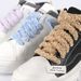 Lovely Snowflake Velvet Color Extended Shoelaces Flat Rope Plush Shoelaces_vogvips.com