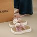 Summer Versatile Fashion Plant Flower Women's Shoes Sandals One-word Slippers Beach Cool Slippers_vogvips.com