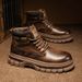 Men's Fashion High-Top Martin Boots - British Style Work Boots With Slip-Resistant Rubber Sole & Comfortable EVA Insole (Brown, Khaki, Black)_vogvips.com
