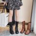 2025 Spring Belt Buckle Chunky Heel Martin Over-the-Knee Long British Style Fleece-Lined Women's Boots 41-43 Wide For_vogvips.com