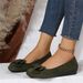 Spring 2025 New Large Size Casual Slip-On Women's Suede Bowknot Round-Toe Loafers_vogvips.com