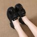 Soft Loafers Thick Sole 2023 New Summer Mid-Heel Women's With Bowknot Shiny Leather Shoes For Petite Women_vogvips.com