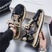 Men's Casual Breathable Sneakers With Rubber Sole, Round Toe, And Low Heel For Spring And Summer, Lightweight Comfortable Walking Shoes_vogvips.com