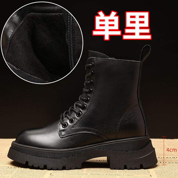 Genuine Leather Martin For Women 2025 New British Style Top Layer Cowhide Winter Black Thick Sole Early Autumn Short_vogvips.com