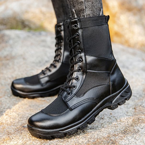 European Warm Series Spring Summer Combat Men Breathable Mesh Work Security Inspection Outdoor Hiking Martin Boots Training Tactical Shoes_vogvips.com