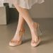 One Line Transparent Crystal Ultra-high Waterproof Platform Thick Heel For 2024 New Summer Women's Sandals_vogvips.com