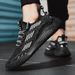 Men's Black Breathable Mesh Sports Shoes Summer Casual Running Soft Sole Height Increasing New Style_vogvips.com