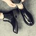 Chelsea Boots Men's Style One-pedal Polished Soft Leather Men's Boots Medium Top Short Boots Men's Shoes Martin Boots_vogvips.com
