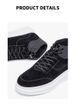 VICKI BROWN Men's Black Suede High-Top Sneakers, Comfortable Casual Platform Shoes_vogvips.com
