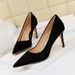 1829-A5 Women's Shoes Thin High Heel Suede Shallow Mouth Pointed Metal Bead Nightclub Sexy Single Shoe_vogvips.com