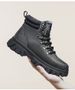 Martin Boots Men's High-top Wind Tooling Rhubarb Boots Men's Velvet Cotton Shoes Platform Outdoor Leather Boots_vogvips.com
