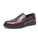 Men's Business Casual Large Size Brogue Loafers Slip-On Lazy Leather Shoes For Men_vogvips.com