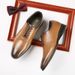 Men’s Gradient Burnished Plain Oxford Dress Shoes, Polished Leather Formal Wedding Business Shoes_vogvips.com