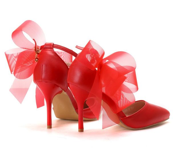 Women's Shoes flower wedding shoes one word wristband bridal shoes stiletto pointed toe wedding shoes women's sandals pointed toe high heels_vogvips.com
