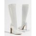 Fashion Boots With Chunky Heel, Pointed Toe & Side Zipper - Elegant Satin Upper & Diamond Accents For Stylish Outfits Stone Pattern Pointed Toe Boots_vogvips.com