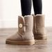 EBV Snow Boots, Women's Cowhide Midsole Boots, Fashionable, Warm, Thick, Plush, Anti Slip, Cute Fur Integrated Cotton Shoes_vogvips.com