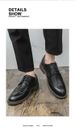British-style Brogue Carved Wedding Shoes, Brown Business Slip-on Men's Height-increasing Formal Leather Shoes_vogvips.com