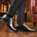 New Business casual strappy men's leather Oxford shoes_vogvips.com