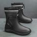 Single Shoe Midsole Waterproof Mouth Rain Boots 39-45_vogvips.com