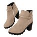 Plus Size High Women's 2024 Autumn Winter New Fashion Martin Chunky Heel Round Toe Side Zipper Ankle Boots_vogvips.com
