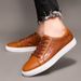 Top-layer Cowhide Spring And Autumn Business Sneakers, Men's Genuine Embossed Casual Vintage Small Leather Shoes,_vogvips.com