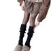 Button Sock Covers For Women, Autumn And Winter Thickened Snow Boot Leg Covers, Warm Pile Coffee Color Mid-Calf Socks,_vogvips.com