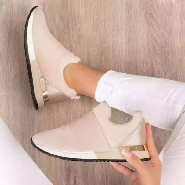 Breathable Mesh Fashion Casual Sports Shoes Platform Flats Shoes Light Wedge Sneakers Woman Vulcanize Shoes Zapatillas_vogvips.com