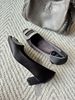 2026 New Luxury Black Satin Rhinestone Square Buckle Block Heel Pumps, Women Square Toe Slip On Elegant Dress Heels For Office Party Wedding_vogvips.com