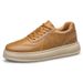 Thick-soled Heightening White Shoes Men's Lace-up Men's Sports And Leisure Single Shoes Board Shoes_vogvips.com