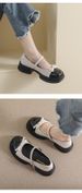 Platform Mary Jane Shoes Women's Word With French Bow Small Leather Shoes Thick Heel Single Shoes Women_vogvips.com