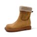 6CM Height Increase Warm Lamb Wool Thick Sole Short For Women Outdoor Wear 2025 New Casual Versatile Side Zipper Snow_vogvips.com