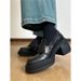 7cm~ Silent Soft Thick Sole Loafers Chunky High Heel Single For Petite Women, Height Increasing Small Leather Shoes_vogvips.com