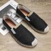 Men's Casual Linen Slip-on Breathable Canvas Men's Fisherman Shoes, Trendy Summer Old Beijing Cloth Shoes_vogvips.com