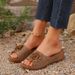 Foreign Trade Plus-size Women's Shoes 2026 Summer New Style Wedge Heel Peep-toe Roman European And American_vogvips.com