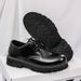 2025 Spring New Black Trendy Round Head Casual Men's British Business Leather Formal Work Shoes_vogvips.com