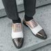 Men's Fashion Brown Brock Carved Men's Shoes Braided Blue Business Derby Shoes Lace-up Genuine Leather British Banquet Dress Wedding Leather_vogvips.com