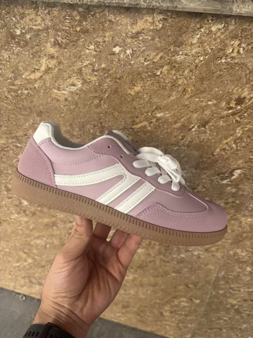 Women’s Shoes Women's Retro German Training Shoes Round Head Contrast Color Striped Lace Up T Head Shoes Color Matching Flat Bottom Forrest Gump Shoes_vogvips.com