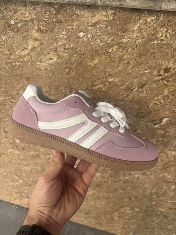 Women’s Shoes Women's Retro German Training Shoes Round Head Contrast Color Striped Lace Up T Head Shoes Color Matching Flat Bottom Forrest Gump Shoes_vogvips.com