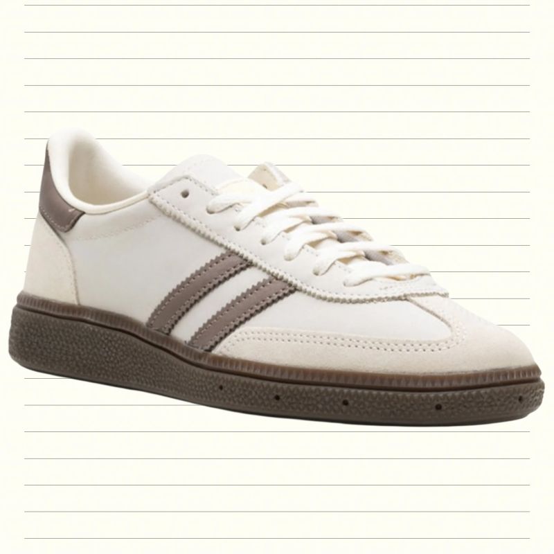 Navy Suede Pale Blue Stripe Retro Gum Sole Sneakers Classic Trainer Shape_vogvips.com