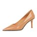 9611-A2 Fashion Sexy Women's Shoes Thin High Heel Lacquer Leather Shallow Mouth Pointed Metal Bead Riveted Single Shoe_vogvips.com