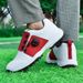 Men's Golf Shoes For Men Fashionable Wide Sole Casual Sports Shoes For Men Automatic Knob Laces Spikeless Shoes Vacation Walking Shoes_vogvips.com