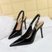 Back Empty Shoes High Heels Pointed Hollow Metal Chain Rear Strap High Heel Single Shoes Women_vogvips.com