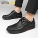 German Camel Dynamic Casual Leather Men, Autumn Soft Sole Top Layer Cowhide, Black Dad Shoes For Fall And Winter_vogvips.com