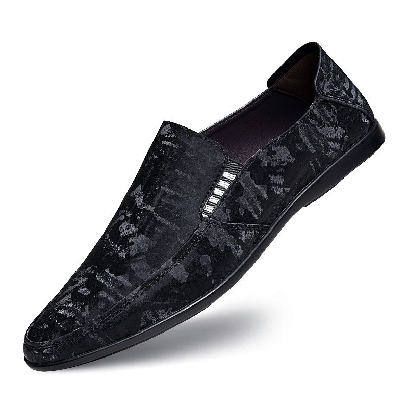Men's Round Head Shallow Mouth Men's Casual Foot Loafers Work Men's Shoes_vogvips.com