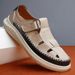 Summer Sandals Stylish Mens Casual Outdoor Leather Beach Roman Shoes Quick Dry Wading Aqua Falts Sandalias_vogvips.com